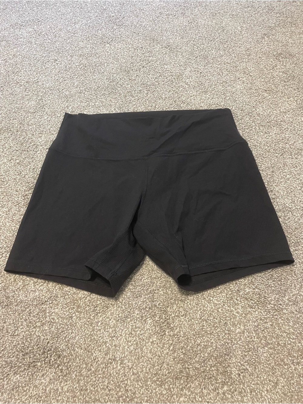 Lululemon Align Ribbed High-Rise Black Women's Biker Short Shorts Size 14 Nulu